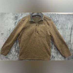 Eddie Bauer Men's Tan Quarter-Zip Fleece